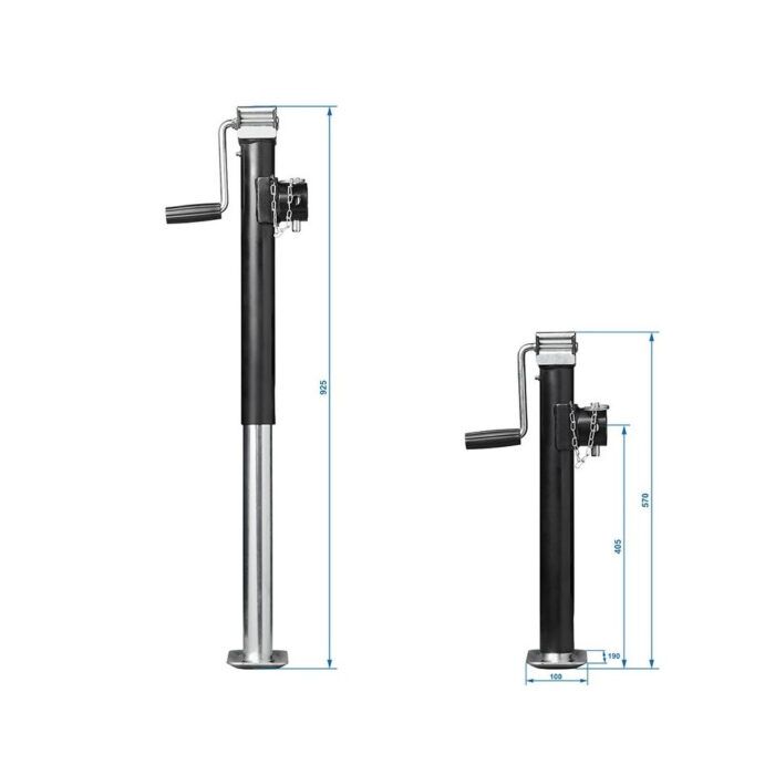 Trailer Parc - Picior de sprijin - Picior cu talpa  TRAILER PLATFORMA AUTO 2,5t, 57-95 cm