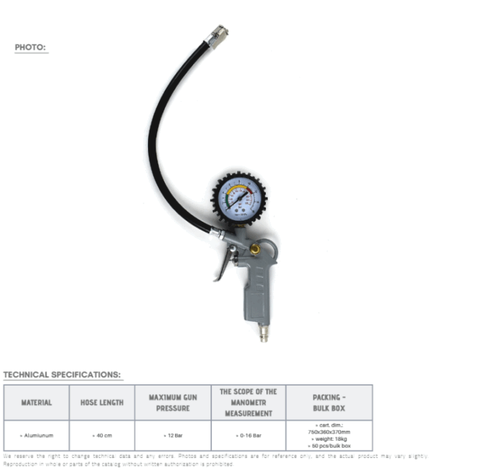 Trailer Parc - Accesorii - Pistol cu manometru (roti) AKC1023