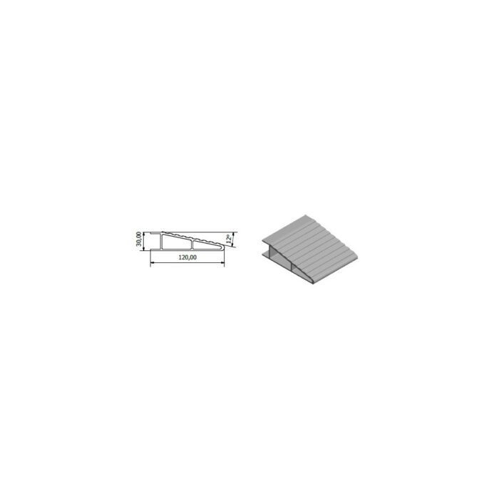 Trailer Parc - Tabla aluminiu - Profil Alu Care capat (codita) 120 mm 4310 mm