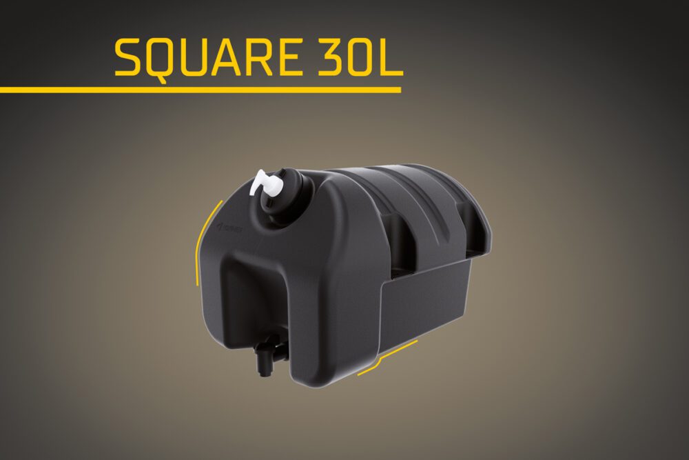 Trailer Parc - Rezervoare apa si accesorii - Rezervor apa negru 30 L, cu recipient de sapun Trailer Parc - Rezervoare apa si accesorii - Rezervor apa negru 30 L, cu recipient de sapun