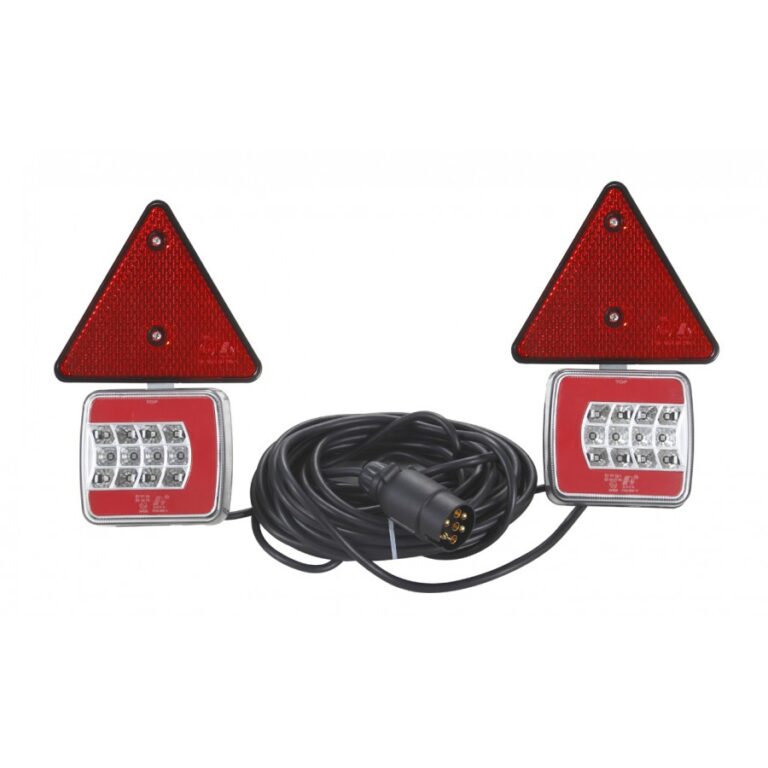 Trailer Parc - Lămpi, stopuri - Set stopuri triunghi LED cu magnet remorca trailer,duba + fir 7.5 M  L1853