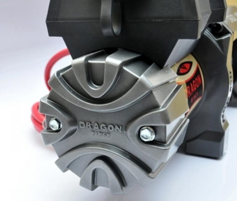 Troliu Dragon Winch Highlander 9000 HD 12V cu cablu sintetic