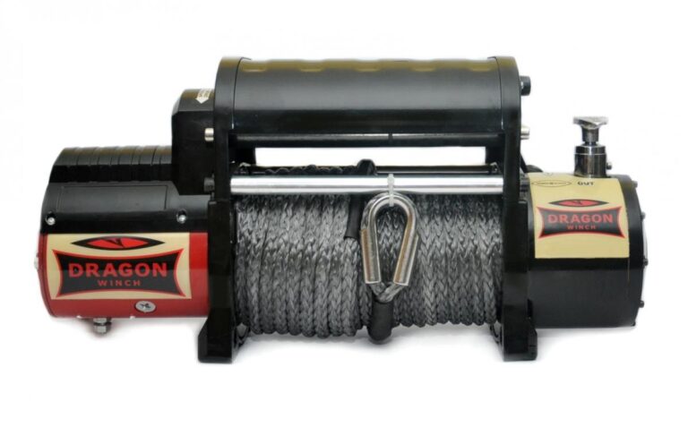 Troliu Dragon Winch Maverick 12000 HD 12V cu cablu sintetic 20m