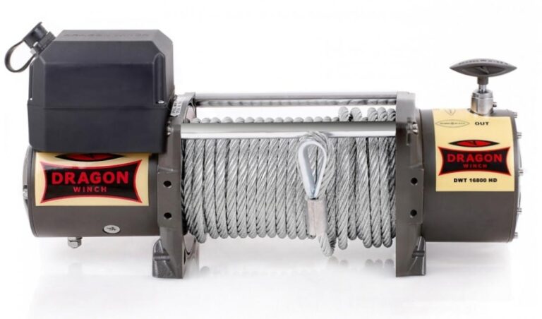 Troliu Dragon Winch Truck 16000 HD 12V cu cablu sintetic
