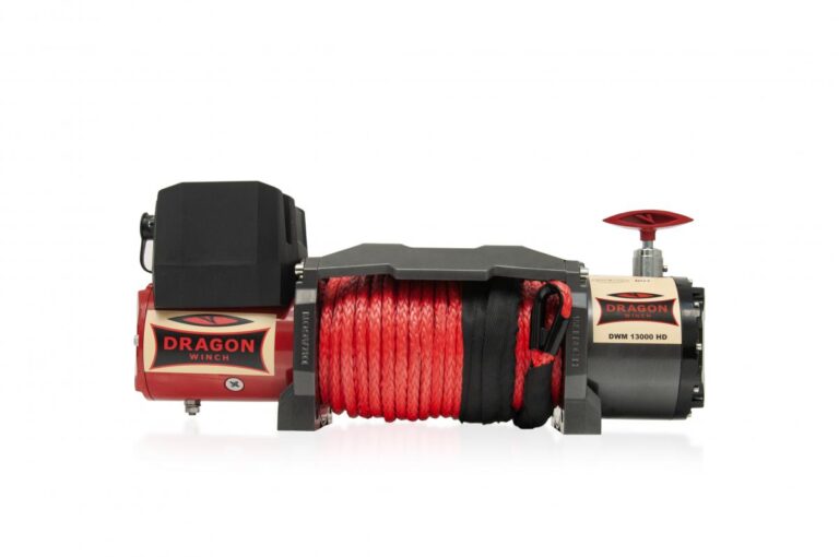 Troliu Dragon Winch Maverick 13000 HD 12V cu cablu sintetic 20m