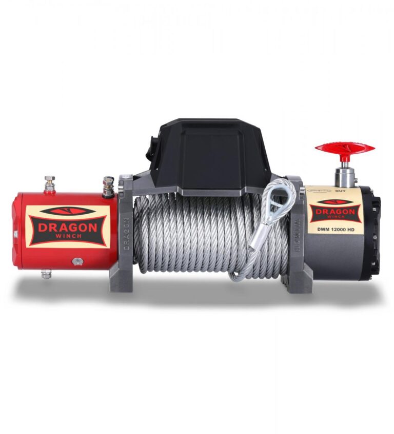 Troliu Dragon Winch Maverick 12000 HD 12V cu cablu de otel 20m