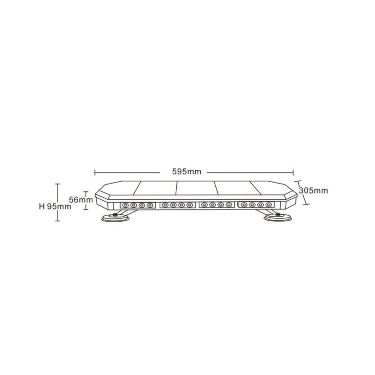 FASCICUL DE AVERTIZARE LED 595X305X56 mm R65 R 10