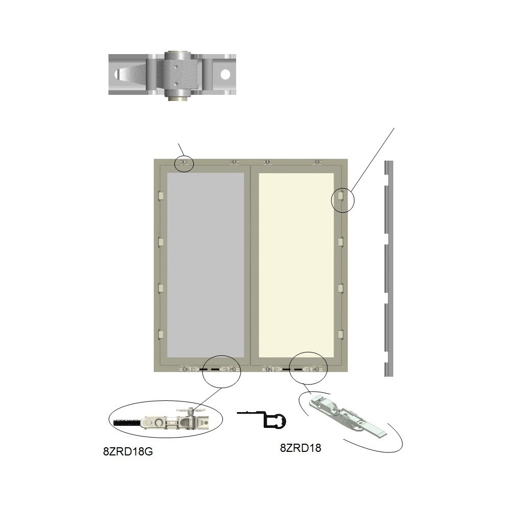 Ușă cu două canate 2200-3200mm x 2200-2550mm Ușă cu două canate 2200-3200mm x 2200-2550mm