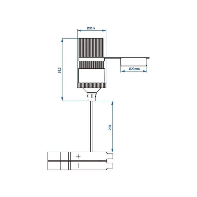 PRIZĂ BRICHETĂ AUTO CU TERMINALE BATERIE 12 V / 24 V – 16 A