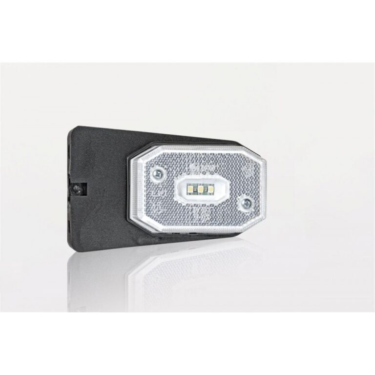 LAMPĂ DE POZIȚIE LED 12-30V ALBĂ CU REFLECTOR ȘI SUPORT ÎN UNGHI CABLAJ ELECTRIC