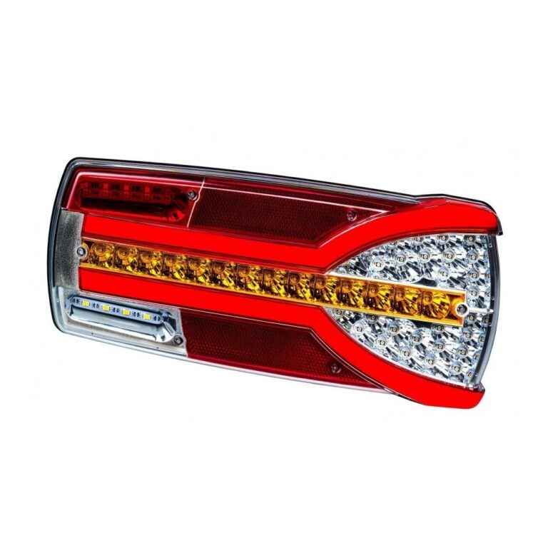Lampă spate combinată cu LED-uri Carmen NEON cu 7 funcții și lumină pentru numărul de înmatriculare