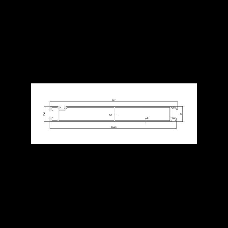 Profil lateral inferior ANODE ALU 200mm L-6900mm pentru etanșare