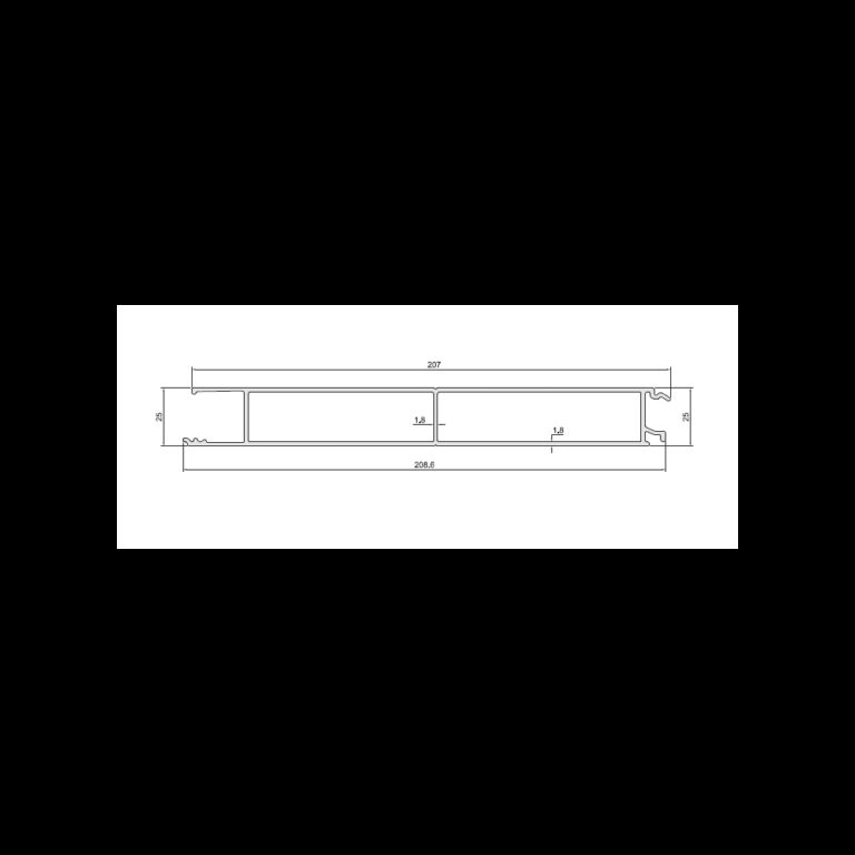 Profil lateral central 200mm ALU ANODA L-6900mm