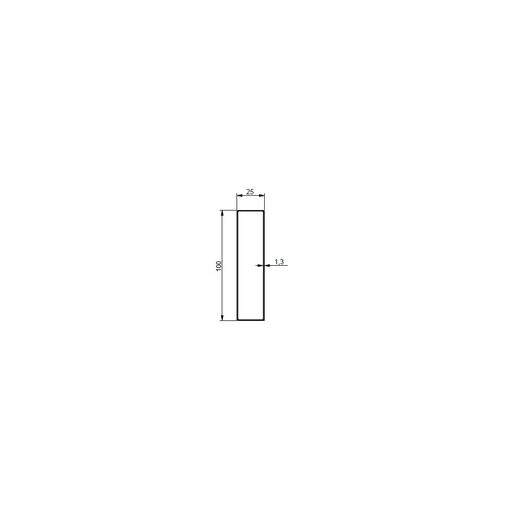 PROFIL PRELATĂ 100x25 L 5000 MM ALU PROFIL PRELATĂ 100x25 L 5000 MM ALU