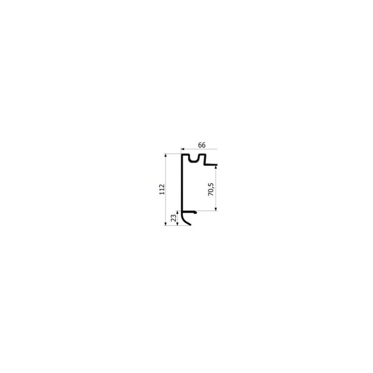 PROFIL PERIFERIC 70 mm PENTRU MÂNER CU ANOD DE ALUMINIU L-2500