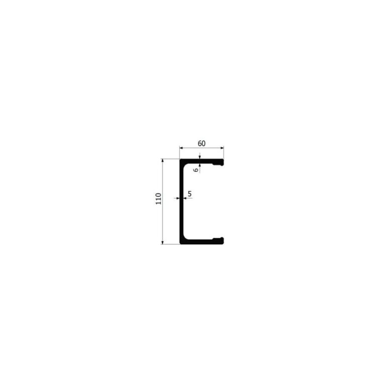 Profil de susținere a cadrului C110 mm L 5200 mm ALU