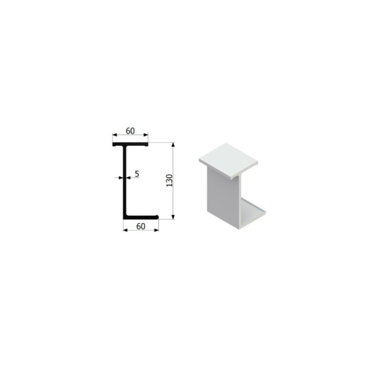 Profil cadru suport T130mm L-6200mm ALU