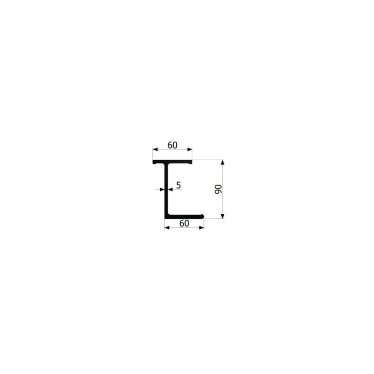 Profil cadru suport 90mm ALU L-5200mm