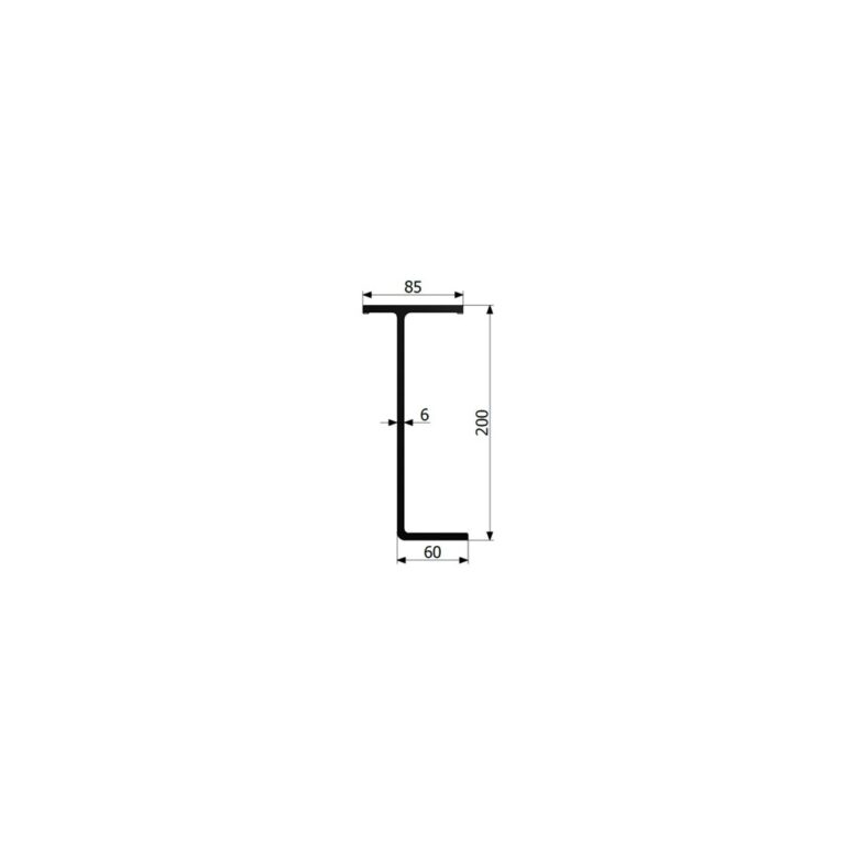 Profil cadru suport T200mm L-6300mm ALU