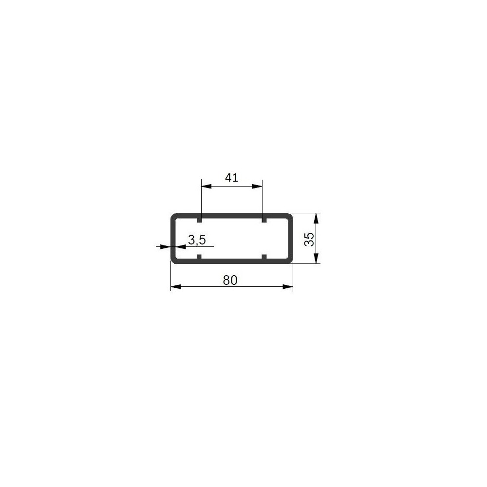 PROFIL DE STALP 80x35 ANOD ALU L-2550mm PROFIL DE STALP 80x35 ANOD ALU L-2550mm
