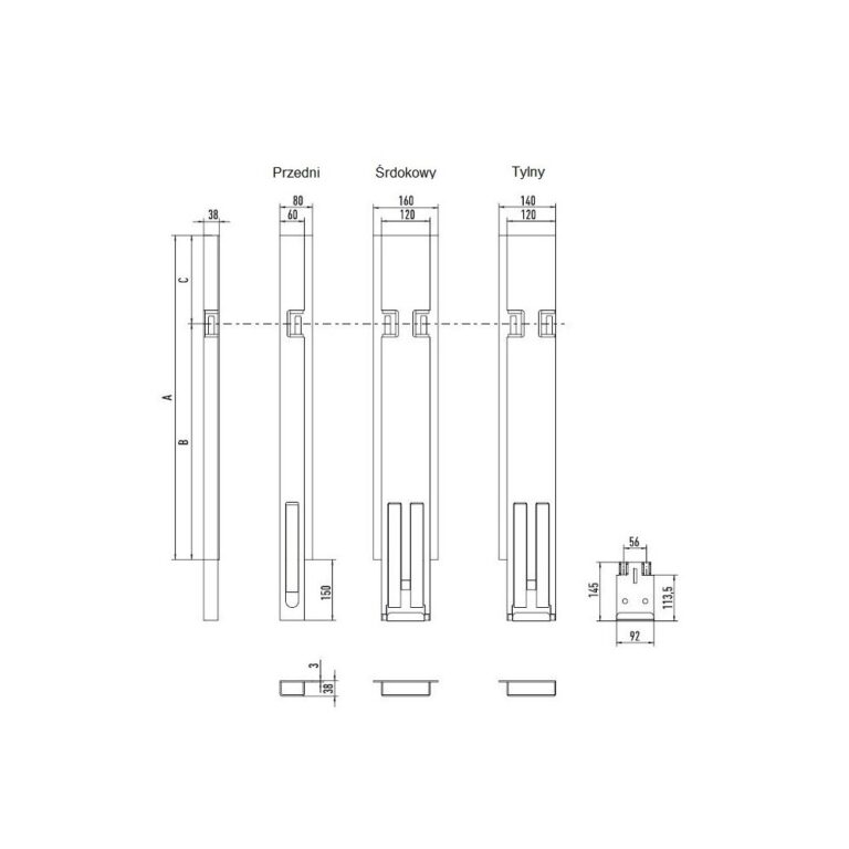 Stâlp H 600 Față Stânga Co.Par