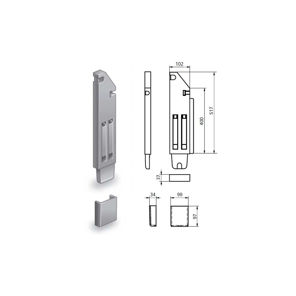 Stâlp basculant 100 mm spate dreapta Stâlp basculant 100 mm spate dreapta
