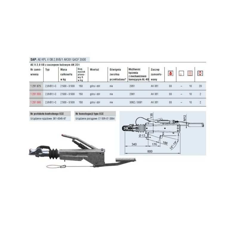 DISPOZITIV DE DEVOLUPIRE AL-KO KPL 3500KG V 2.8VB1 AK 351