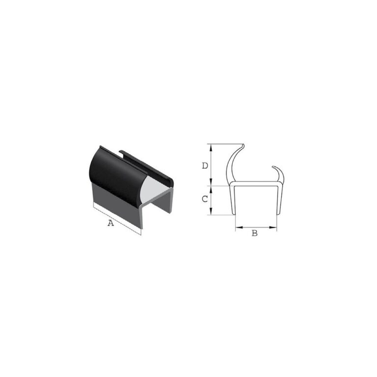 Garnitură ușă PVC 25/18 gri/negru L-5000