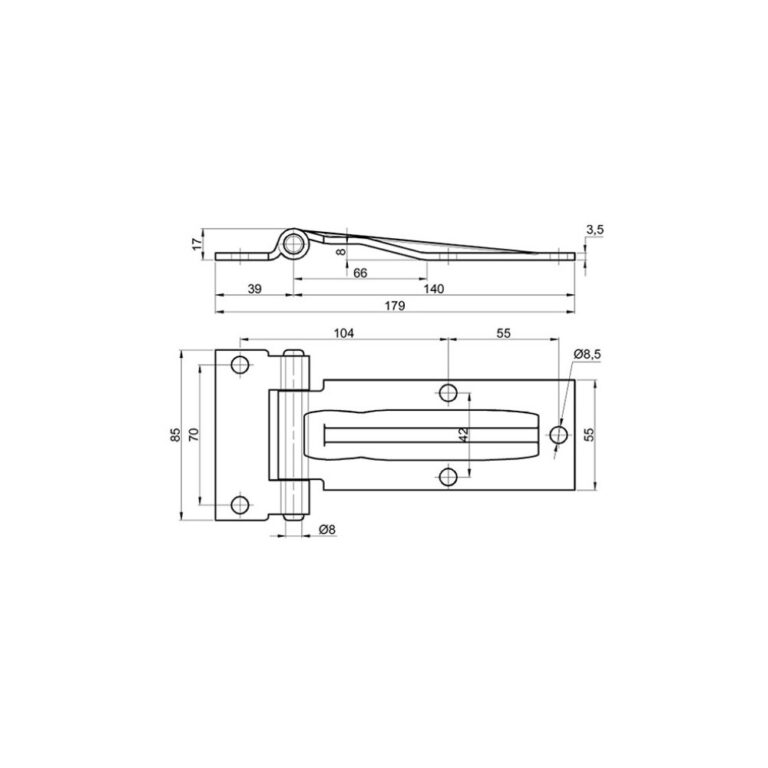 Balama L 140 mm oțel inoxidabil lustruit