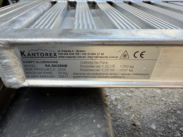 Rampă de încărcare din aluminiu, 2500 x 300 mm, capacitate până la 1550 kg